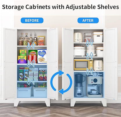 61" Tall Pantry Cabinet, Kitchen Pantry Storage Cabinets - Image 6