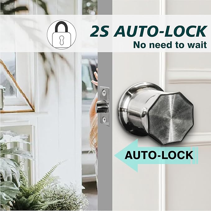 Smart Door Knob with Keypad and Key, Digital Door Lock with Keypad, Keyless - Image 4