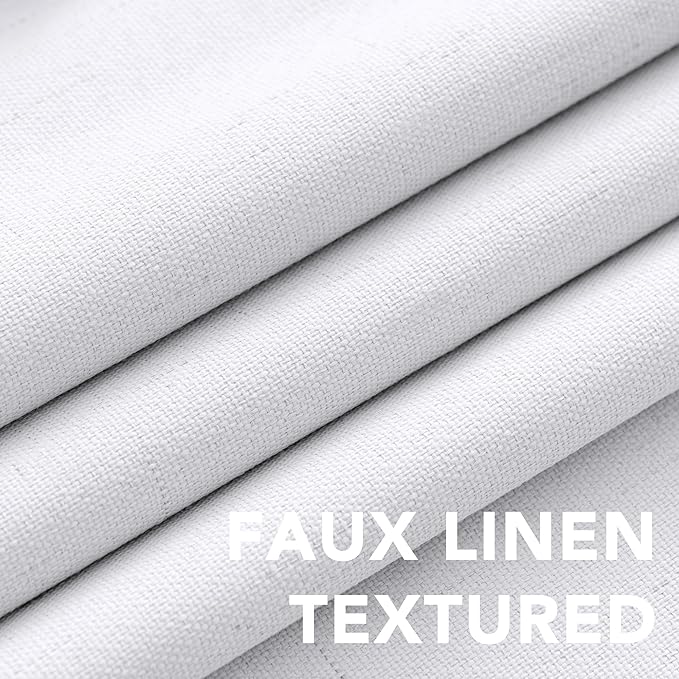 H.VERSAILTEX White Linen Blackout Curtains Durable Thick Textured Linen Look - Image 5