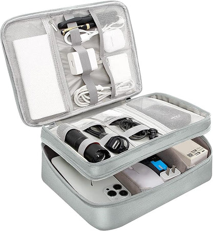 Electronics Travel Organizer, Double Layer Cable Organizer Bag Waterproof - Image 8