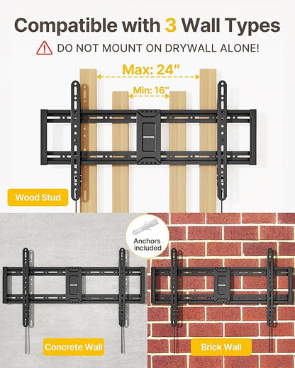 monTEK Heavy Duty Fixed TV Wall Mount - Image 6