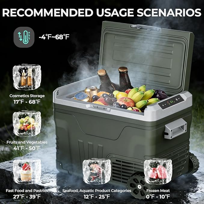 12V Portable Refrigerator, 53 Quart Dual-Voltage 12V/24V DC Car Cooler - Image 3
