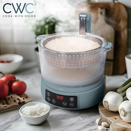 COOK WITH COLOR 3L Glass Mini Low Carb Rice Cooker – Holds 2 Cups Raw/Makes 6 - Image 4