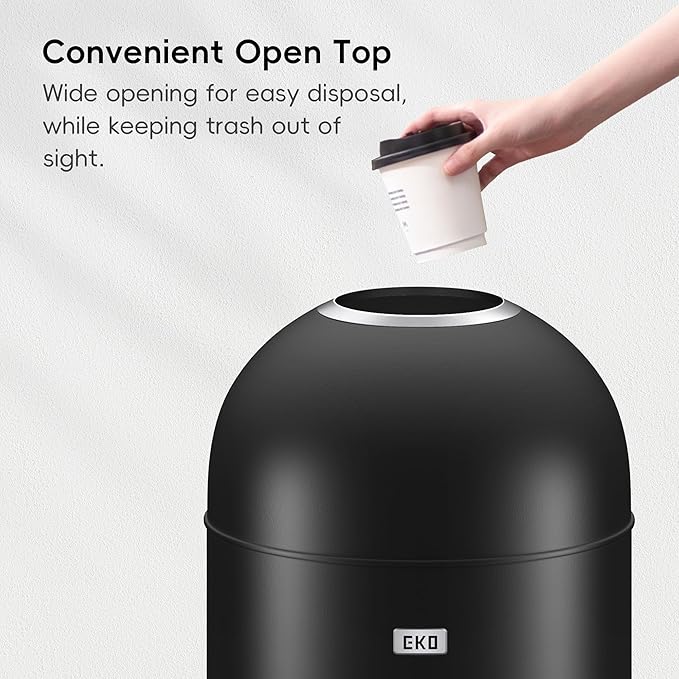 EKO Eternal 56L/15 Gallon Large Capacity Tall Commercial Trash Can, Round Open - Image 3