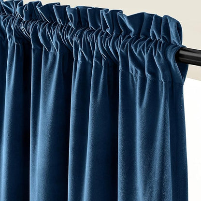 Lazzzy Velvet Blackout Extra Long Curtains Thermal Insulated Room Window Drapes - Image 2
