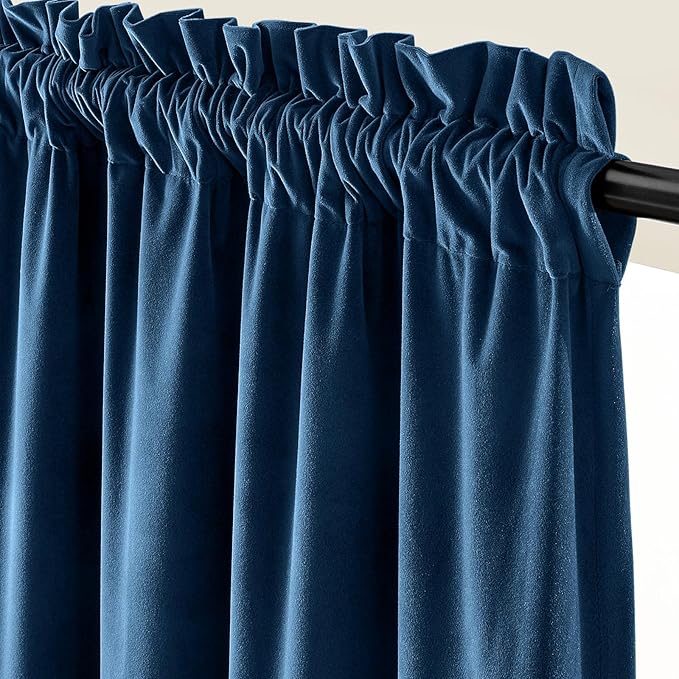 Lazzzy Velvet Blackout Curtains Thermal Insulated Room Window Drapes Super Soft - Image 2