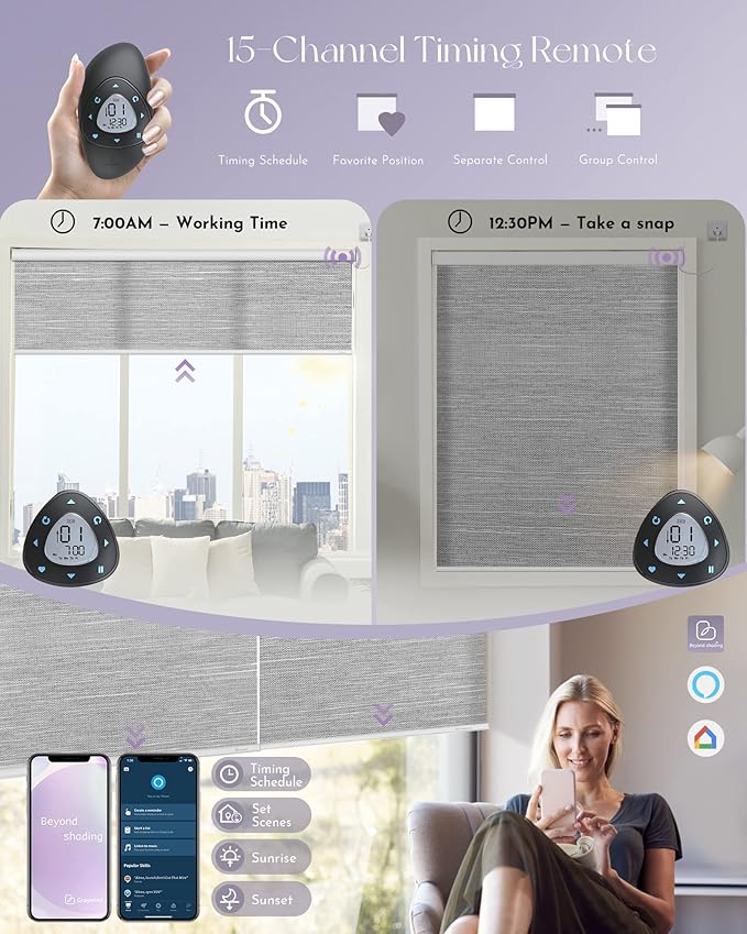 Graywind Motorized Light Filtering Shades Compatible - Image 4