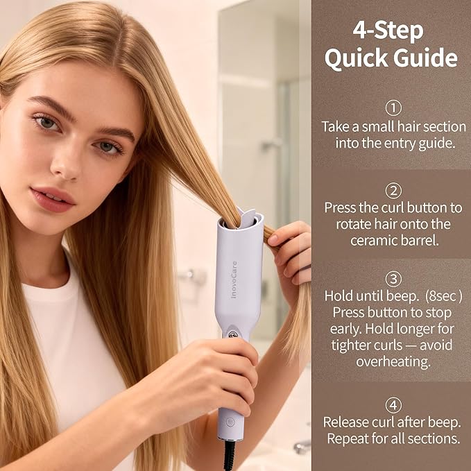 Inovocare Upgraded Automatic Rotating Curling Iron - Image 4