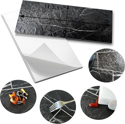 AULIGET 100 Piece Faux Stone Backsplash Peel and Stick PVC Tile, 3 Inch x 6 - Image 5