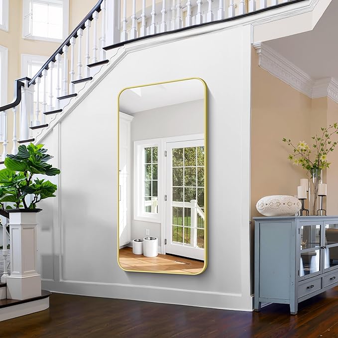FORBATH 30x60 Inch Gold Bathroom Mirror - Image 6