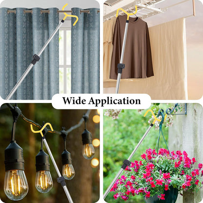 Curtain Pull Wand, Drapery Pull Rod for Curtains Adjustable 3-7.7 Feet Telescopic Extra Long Made of Stainless Steel Material Sponge Handle