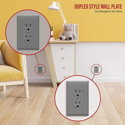 ENERLITES Duplex Receptacle Wall Plate, Electrical Outlet Covers, Gloss Finish - Image 7