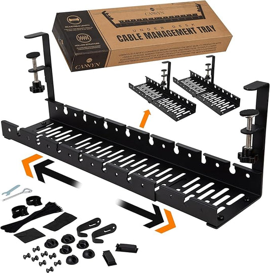 No Drill Under Desk Cable Management Tray by Unknown