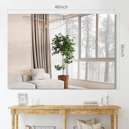 CILIBER Frameless Rectangle Mirror, 36x48 Inch Large Bathroom Mirrors - Image 9