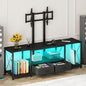 GYIIYUO LED TV Stand with Mount and Power Outlet & Fabric Drawers by GYIIYUO
