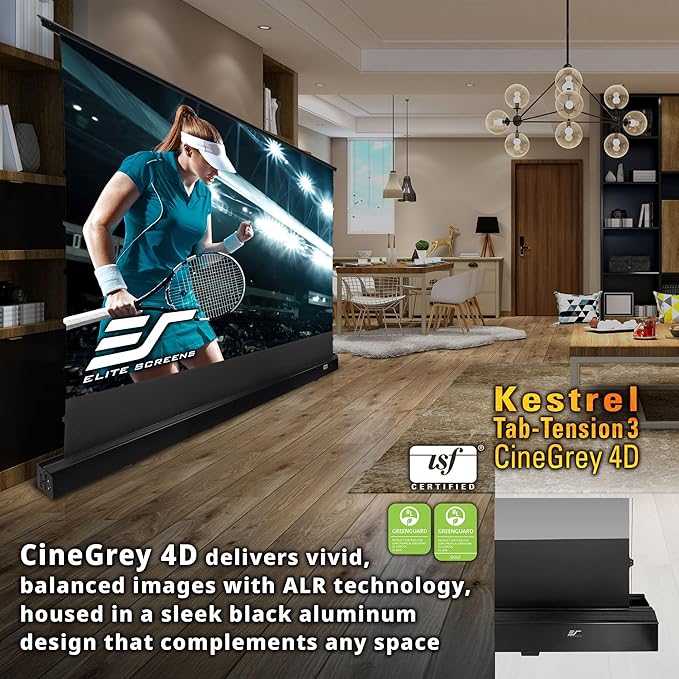 Elite Screens Kestrel Tab-Tension Pro CineGrey 4D, 16:9 Aspect Ratio, ISF - Image 4