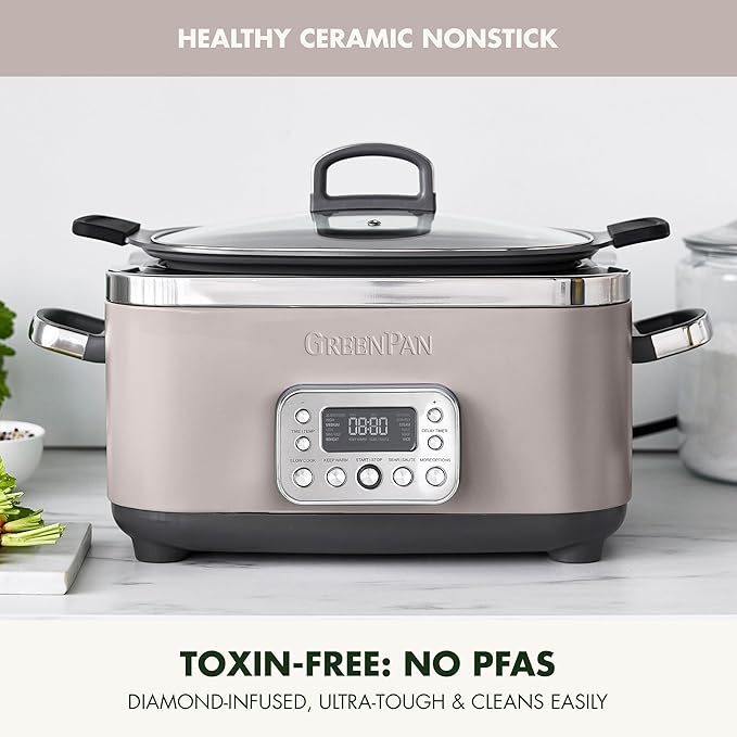 GreenPan Elite 14-in-1 Programmable 6QT Electric Slow Cooker, Dishwasher Safe - Image 2