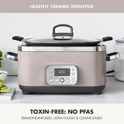 GreenPan Elite 14-in-1 Programmable 6QT Electric Slow Cooker, Dishwasher Safe - Image 2