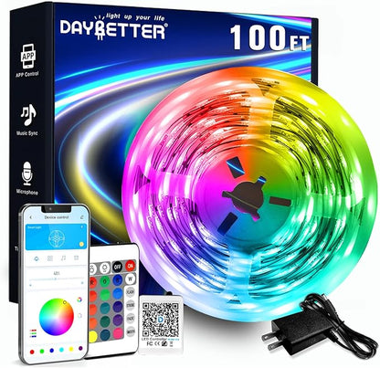 DAYBETTER LED Strip Lights 100ft RGB Lights Strip by DAYBETTER
