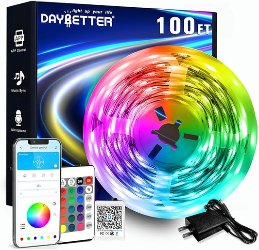DAYBETTER LED Strip Lights 100ft RGB Lights Strip by DAYBETTER