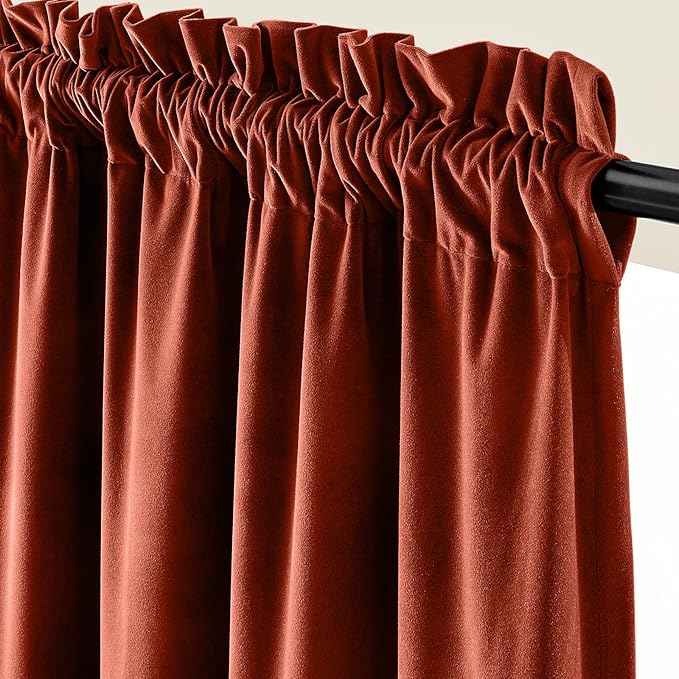Lazzzy Velvet Blackout Extra Long Curtains Thermal Insulated Room Window Drapes - Image 3