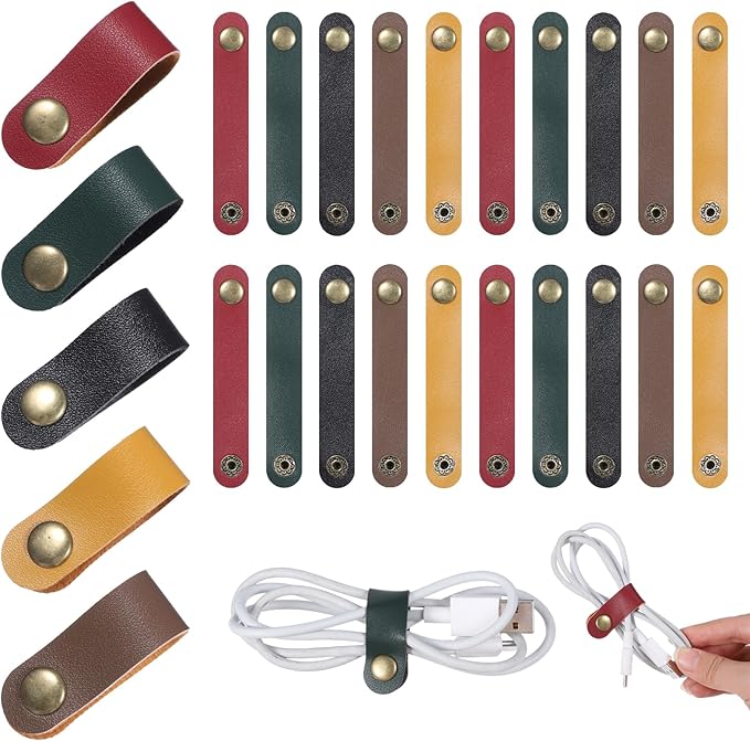20 PCS PU Leather Cord Organizer by Unknown