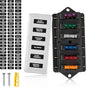 RED WOLF 6 Way Fuse Block Blade Fuse Box by REDWOLF
