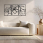 Wita Home Poppy Flower Metal Wall Art, 3-Panel Botanical Line Design, Modern by WitaHome