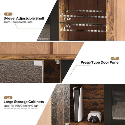 Bestier 63" Modern Fireplace TV Stand - Image 4