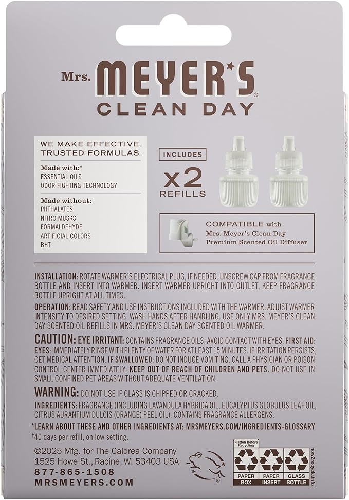 MRS. MEYER'S Clean Day Scented Oil Refills, Contains 2 .67 fl oz Refills - Image 2