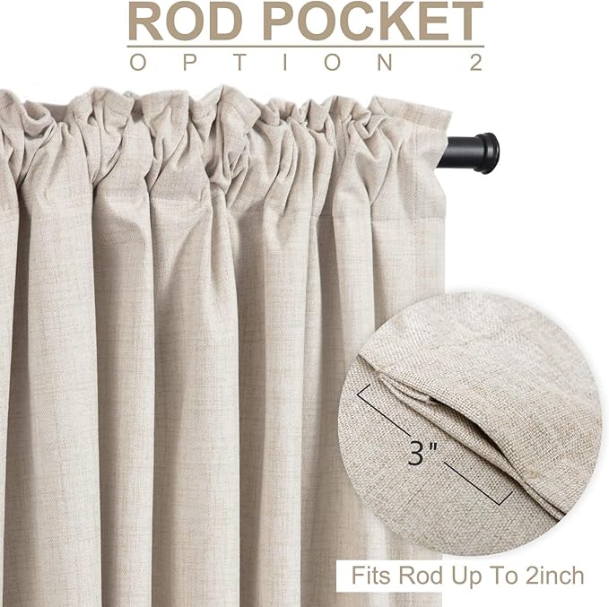 100% Blackout Shield Linen Blackout Curtains - Image 4
