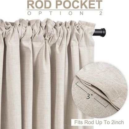 100% Blackout Shield Linen Blackout Curtains - Image 4