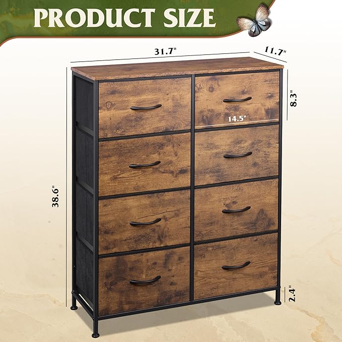 WLIVE Fabric Dresser for Bedroom, Tall Dresser - Image 3