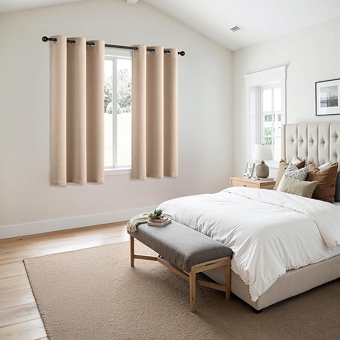 MIULEE Beige Blackout Curtains - Image 6