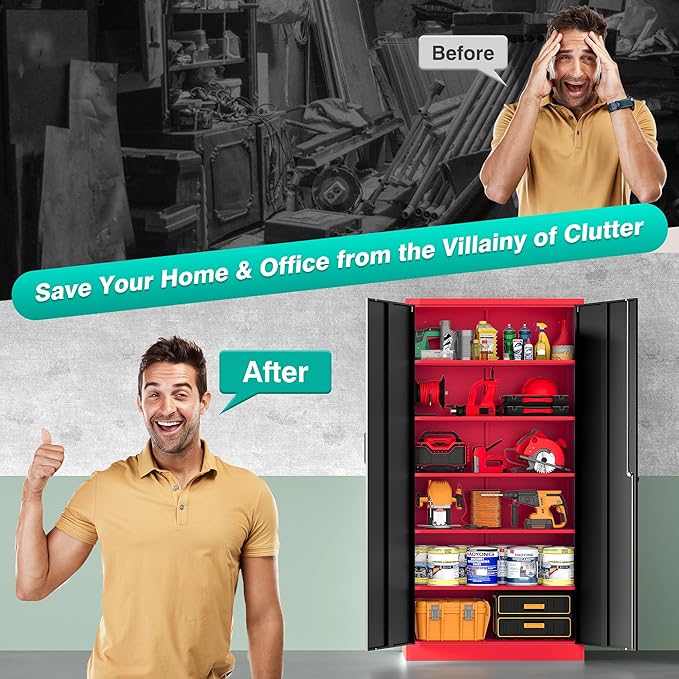 6 Tier Garage Storage Cabinet - Image 7