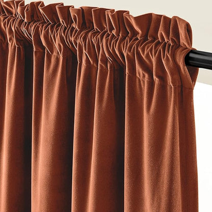 Lazzzy Velvet Blackout Extra Long Curtains Thermal Insulated Room Window Drapes - Image 2