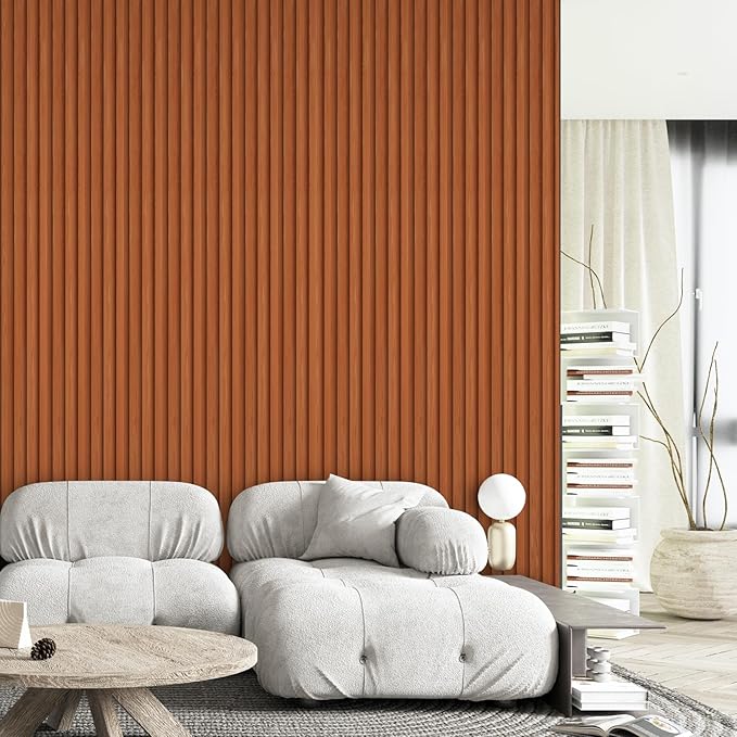 OUZUGIE WPC Acoustic Slat Wall Paneling, Living Room, TV Background, Study Room - Image 2