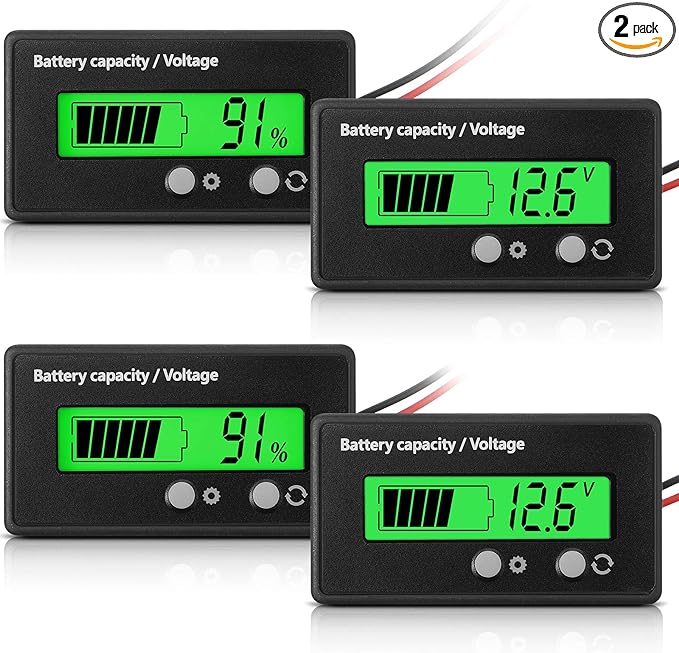 Frienda 2 Pieces Dc 12v 24v 36v 48v 60v 72v 84v Golf Cart Battery Meter by Frienda