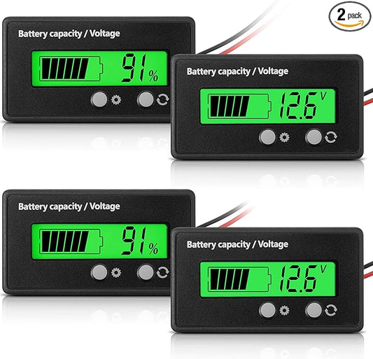 Frienda 2 Pieces Dc 12v 24v 36v 48v 60v 72v 84v Golf Cart Battery Meter by Frienda