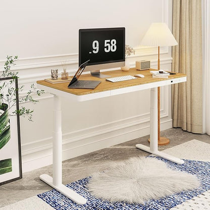 SANODESK Standing Desk with Drawer, Dual Motor 3 Stage Electric Height - Image 2