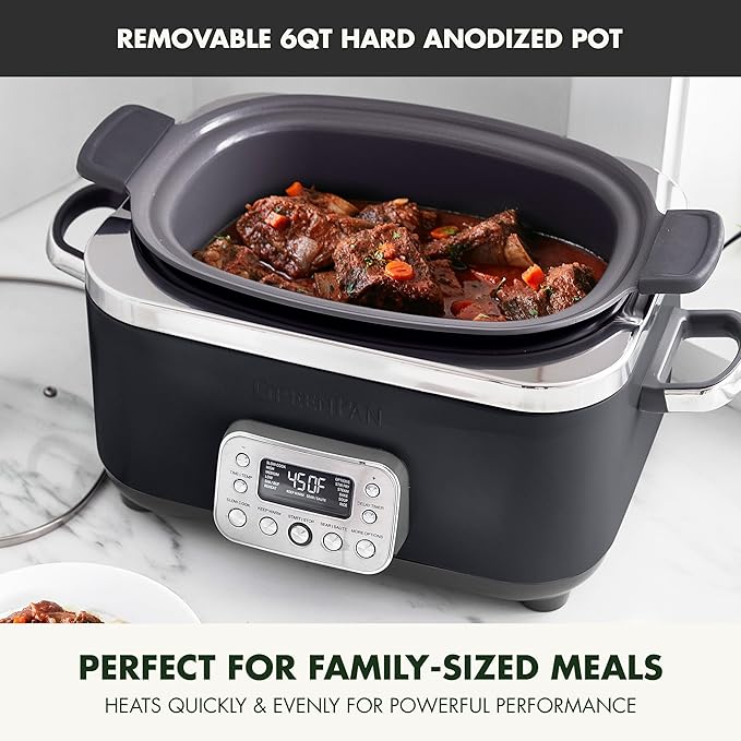 GreenPan Elite 14-in-1 Nonstick 6QT Electric Slow Cooker, PFAS-Free Ceramic - Image 3