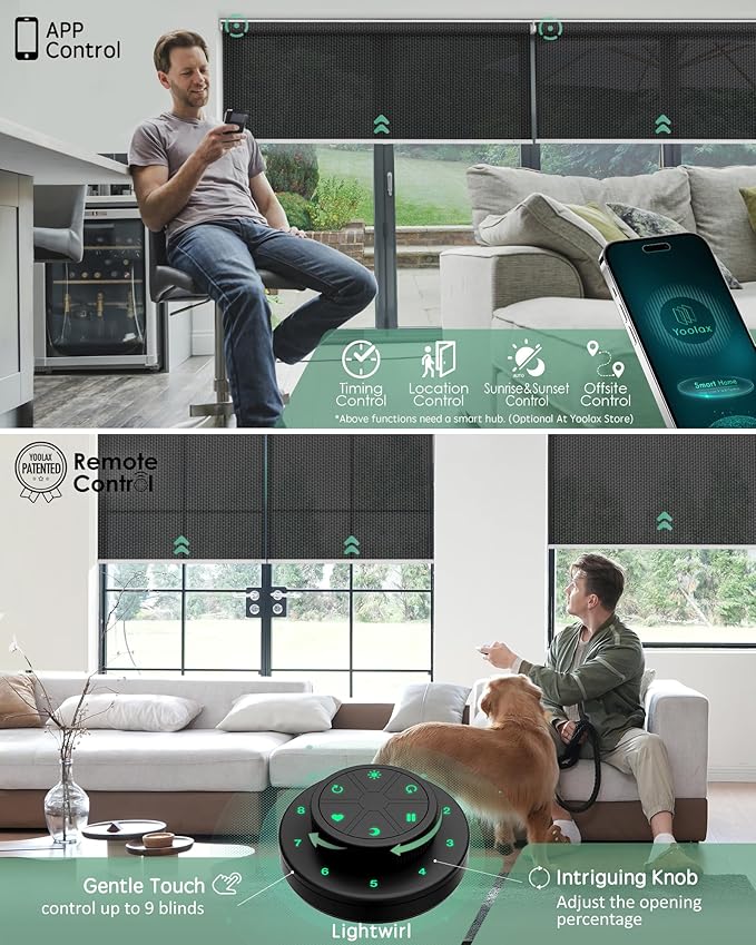 Yoolax Motorized Solar Shades, Flame Resistat Smart Blinds - Image 3