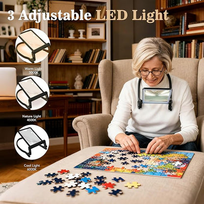 Magnifying Glass with Light for Reading, Hands Free Page Reading Magnifier for - Image 2