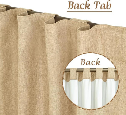 LAMIT Natural Linen Full Blackout Window Curtains - Image 2