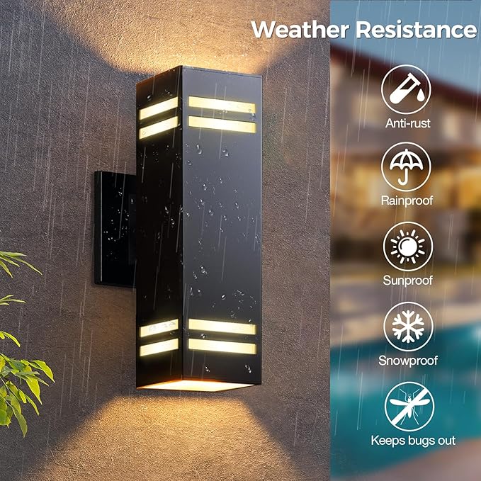 KIZON Modern Smart Porch Lights RGBCW, Dusk to Dawn Outdoor Lights Color - Image 6