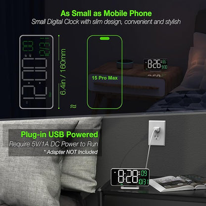 KOSUMOSU Digital Clock for Bedroom, 6.7" Desk Clock LED - Image 3