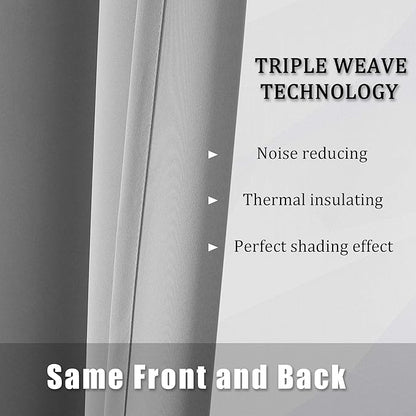 DUALIFE Ultimate Gray Blackout Curtain Panels/Drapes - Image 5