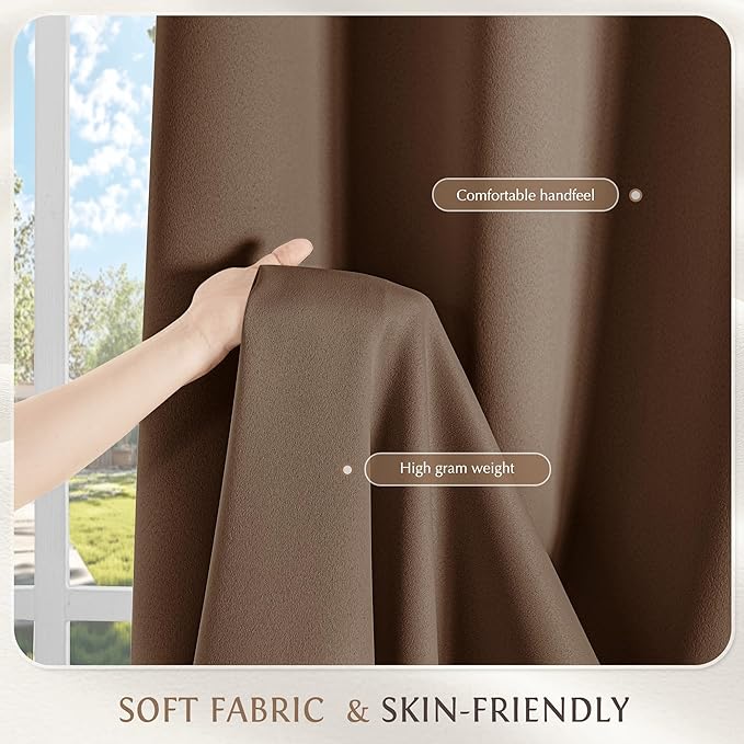 Beauoop 100% Blackout Curtains 84 Inch Long 2 Panels - Image 7