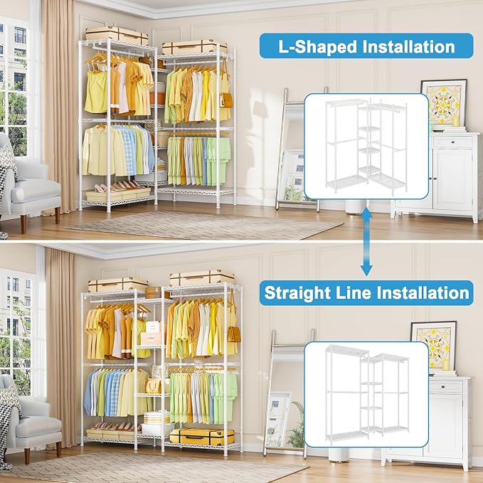 Ulif E4 Clothes Rack, Heavy-Duty Garment Rack, Metal Freestanding Clothing - Image 2