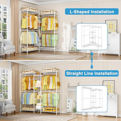 Ulif E4 Clothes Rack, Heavy-Duty Garment Rack, Metal Freestanding Clothing - Image 2